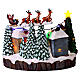 Pueblo Navideño iluminado patinadores en movimiento con música 20x15x18 cm s5