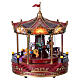 Red Christmas carousel with music, lights, and movement 23x25 cm s1