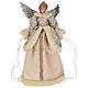 Ángel punta árbol dorado de pie vestido tela 35x15x40 cm s1