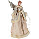 Ángel punta árbol dorado de pie vestido tela 35x15x40 cm s4