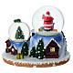 Santa Claus snow globe gifts and village lights 15x10x12 cm s5