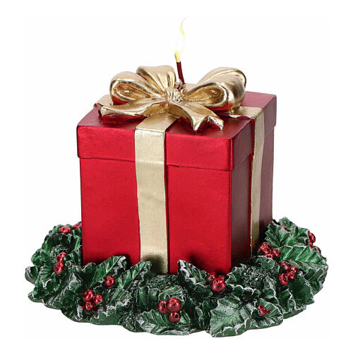 Gift-shaped candle on garland, 13x10 cm 1