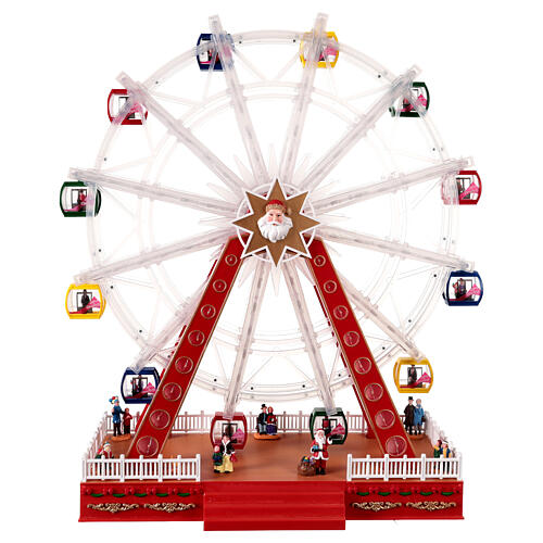 Animated Christmas ferris wheel with coloured LEDs, 22x10x26 in 6