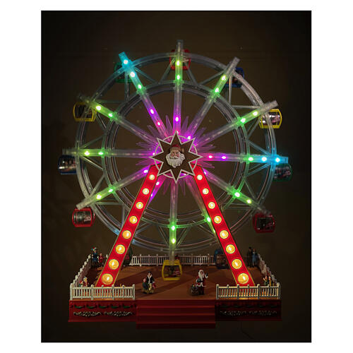 Roda-gigante de Natal animada com LEDs coloridos 55x25x65 cm 2
