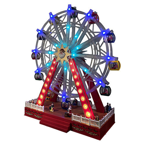 Roda-gigante de Natal animada com LEDs coloridos 55x25x65 cm 4