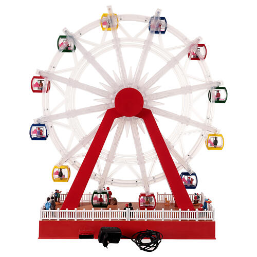 Roda-gigante de Natal animada com LEDs coloridos 55x25x65 cm 7