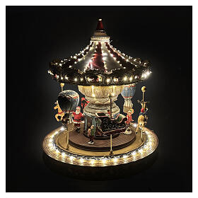 Carillon giostra animata led e musica 30x35x40 cm
