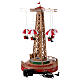 Christmas carousel with animated parachutes, lights, and music, 10x10x18 in s7