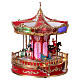 Animated Christmas carousel with horses, lights, and music, 10x10x12 in s5