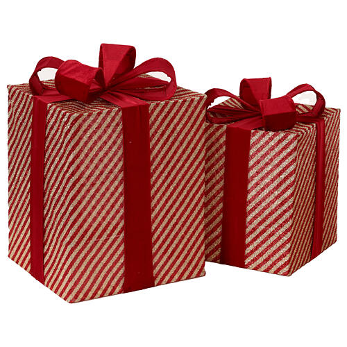 Set de regalos purpurina rojos y dorados 6 piezas 2