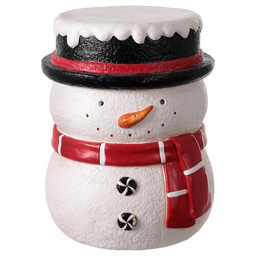 Sgabello pupazzo di neve 35x35x45 cm resina 1