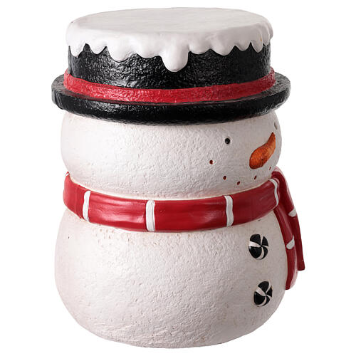 Sgabello pupazzo di neve 35x35x45 cm resina 3