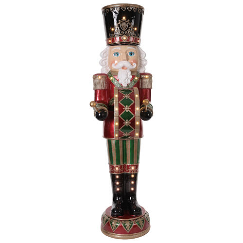 Animated nutcracker with drum, 72 in, fibreglass 1