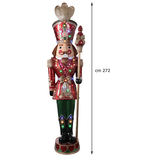 Nussknacker mit Stab und LED-Beleuchtung – 270 cm Höhe, Fiberglas 4