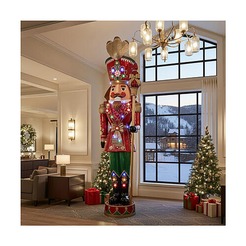 Nutcracker with LED lights pole, 95 in, fibreglass 2