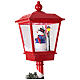 Lampadaire rouge de Noël avec mouvement de neige et bonhomme de neige 180 cm s6