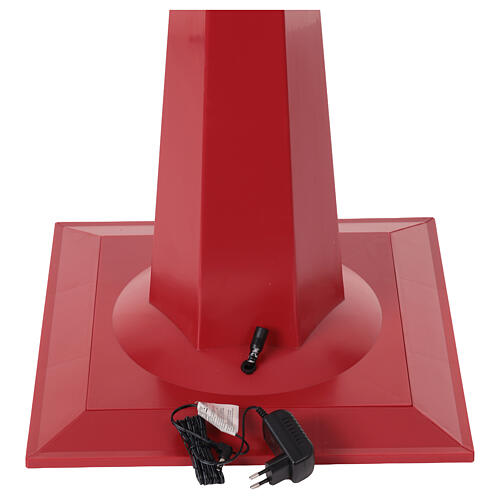 Lampione rosso natalizio movimento neve e pupazzo 180 cm 10
