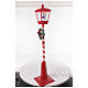 Lampione rosso natalizio movimento neve e pupazzo 180 cm s3