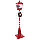 Lampione rosso natalizio movimento neve e pupazzo 180 cm s5