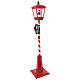 Lampione rosso natalizio movimento neve e pupazzo 180 cm s7