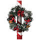 Poste de luz vermelho de Natal movimento neve e boneco 180 cm s9