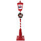 Poste de luz vermelho de Natal movimento neve e boneco 180 cm s1