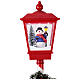 Poste de luz vermelho de Natal movimento neve e boneco 180 cm s3