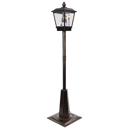 Black Christmas lamppost with snow movement and snowman, 70 in 6
