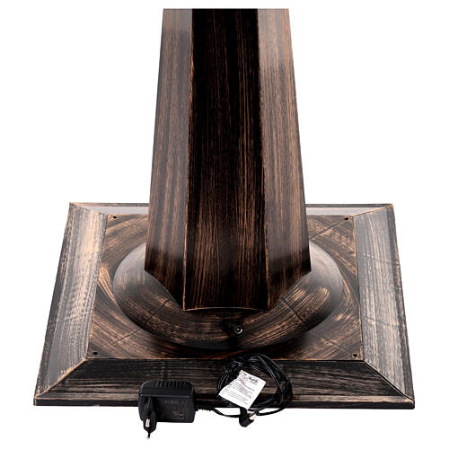 Poste de luz preto natalino com movimento de neve e boneco de neve 180 cm 10