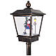 Poste de luz preto natalino com movimento de neve e boneco de neve 180 cm s5