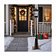 Black Christmas street lamp with snow movement and snowman, 180 cm s2