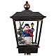 Black Christmas street lamp with snow movement and snowman, 180 cm s9