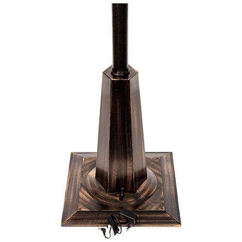 Farol negro y gris con movimiento de nieve y Papá Noel 180 cm 9