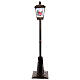 Farol negro y gris con movimiento de nieve y Papá Noel 180 cm s1
