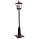 Farol negro y gris con movimiento de nieve y Papá Noel 180 cm s6