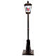 Lampione nero e grigio movimento neve e Babbo Natale 180 cm s1