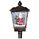 Lampione nero e grigio movimento neve e Babbo Natale 180 cm s4