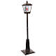 Lampione nero e grigio movimento neve e Babbo Natale 180 cm s5