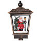 Lampione nero e grigio movimento neve e Babbo Natale 180 cm s6