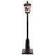 Lampione nero e grigio movimento neve e Babbo Natale 180 cm s7