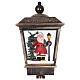 Lampione nero e grigio movimento neve e Babbo Natale 180 cm s7