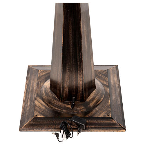 Weihnachtslaterne doppelt, mit Weihnachtsmann, Schneemann, Schneeeffekt, Licht und Musik, Schwarz-Grau, 180 × 80 × 40 cm 9