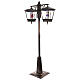 Lampione nero grigio movimento neve due lanterne Babbo Natale pupazzo neve 180 cm s3