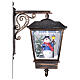Lampione nero grigio movimento neve due lanterne Babbo Natale pupazzo neve 180 cm s4