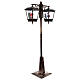Lampione nero grigio movimento neve due lanterne Babbo Natale pupazzo neve 180 cm s5