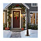 Lampione nero grigio movimento neve due lanterne Babbo Natale pupazzo neve 180 cm s2