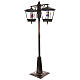 Lampione nero grigio movimento neve due lanterne Babbo Natale pupazzo neve 180 cm s4