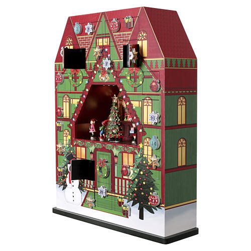 Calendario de Adviento taller de Papá Noel animado 40x10x50 cm 5