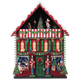 Calendrier de l'Avent laboratoire animé du Père Noël 40x10x50 cm