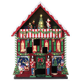 Calendrier de l'Avent laboratoire animé du Père Noël 40x10x50 cm